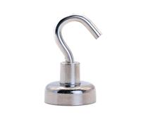 FIRST4MAGNETS Magnete Di Serraggio Del Neodimio Con Gancio M4 Per Appendere, Tenere O Visualizzare Oggetti - 20mm Di Diametro x 34mm Alto - Pullo Da 16,5kg - Pacco Di 10