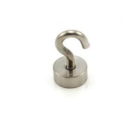FIRST4MAGNETS Magnete Di Serraggio Del Neodimio Da 19mm Con Gancio M5 Per Appendere, Tenere O Visualizzare Oggetti - Tiro Da 15kg - Pacchetto Di 4