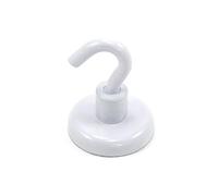 FIRST4MAGNETS Magnete Gancio Di Neodimio Dipinto Bianco Con Gancio M6 Per Appendere, Tenere O Visualizzare Oggetti - 32mm - 36,4kg Di Tiro - Pacco Di 10