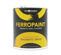 FIRST4MAGNETS Vernice Magnetica A Carbone Ferropaint® Per Pareti, Camera Da Letto, Ufficio, Cucina, Sala Giochi, Aula, Fai -Da -Te E Ristrutturazione - 2,5 Litri - 2 Lattine