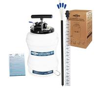 FIRSTINFO A1107EUY5 | Estrattore sottovuoto per Olio 10,5 L Pneumatico/Manuale | 3ª Generazione brevettata, valvola di Sicurezza, Tubo da 130 cm, 5 Tubi, Il più Sottile | Made in Taiwan