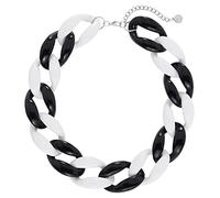 Firstmeet Collana spessa in acrilico, maglia liscia, alla moda, girocollo, stile cubano, gioiello regalo per donne, 24.35 inches (including extension chain), Acrilico, Non pietra preziosa