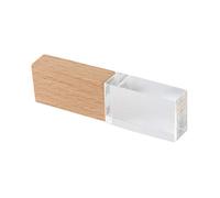FIRSTMEMORY - Chiavetta USB 2.0 da 32 GB, con cristalli trasparenti, con luce a LED, impermeabile, regalo di nozze Cristallo e legno 32 GB