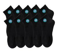 FIRSTXIU 5 paia di calzini corti da uomo casual per sport all'aria aperta calzini a costine polsino in cotone elasticizzato lettera ricamo atletico calzini corti alla caviglia casual abbigliamento