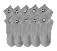 FIRSTXIU 5 paia di calzini corti da uomo casual per sport all'aria aperta calzini a costine polsino in cotone elasticizzato lettera ricamo atletico calzini corti alla caviglia casual abbigliamento