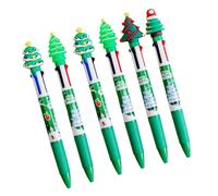 FIRSTXIU 6 penne a sfera natalizie 4 in 1, multicolore, per ufficio e scuola, per una scrittura fluida, confezione da 6 pezzi