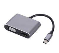 FIRSTXIU Alluminio USB C A HDTV VGA Adattatore Tipo C a HDTV Adattatore 4K @ 30Hz Video Sincronizzazione Audio Convertitori Schermo Dissipazione del calore USB