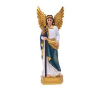 FIRSTXIU Angelo cristiano che tiene la statuetta del fiore figura sacra scultura artigianato decorativo forniture per camera da letto soggiorno ufficio