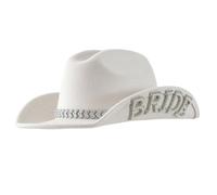 FIRSTXIU Bachelorettes Cappello da sposa Fedora Bella Nuziale Doccia Carnevale Partito Donne Photoshooting Costume Accessorio