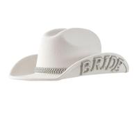 FIRSTXIU Bachelorettes Cappello da sposa Fedora Bella Nuziale Doccia Carnevale Partito Donne Photoshooting Costume Accessorio