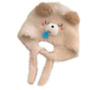 FIRSTXIU Bel cappello a forma di cartone animato con paraorecchie caldo femminile per bambini attività invernali lavorato a maglia in peluche cappello pullover cappello protettivo per uso quotidiano