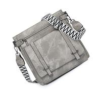 FIRSTXIU Borsa a secchiello da donna, borsa a tracolla alla moda, in pelle PU, borsa a tracolla elegante, borsa a tracolla di grande capacità, grigio, 27x28cm