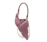 FIRSTXIU Borsa a tracolla alla moda con cinturino in perle alla moda borsa a tracolla alla moda borse a tracolla borse da pendolarismo tessute a mano, rosa, Taglia unica