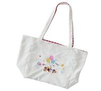 FIRSTXIU Borsa a tracolla casual di grande capacità per gli studenti borsa pratica da viaggio Satchle ricamo borse con manico superiore, bianco, Taglia unica