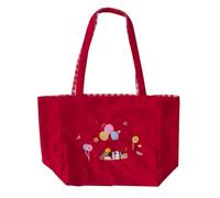 FIRSTXIU Borsa a tracolla casual di grande capacità per gli studenti borsa pratica da viaggio Satchle ricamo borse con manico superiore, Rosso, Taglia unica
