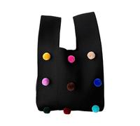 FIRSTXIU Borsa a tracolla con design a sfera color caramella, borsa per la spesa, grande capacità, alla moda, borsa alla moda per donne e ragazze, Nero , Reference image information