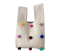 FIRSTXIU Borsa a tracolla con design a sfera color caramella, borsa per la spesa, grande capacità, alla moda, borsa alla moda per donne e ragazze, Beige, Reference image information