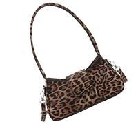 FIRSTXIU Borsa a tracolla con stampa leopardata, in pelle PU, borsa a tracolla da donna, alla moda ed elegante, con tracolla regolabile, Marrone, Taglia unica