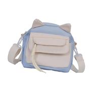 FIRSTXIU Borsa a tracolla da donna in nylon con cinghia regolabile orecchie di gatto, piccola borsa a tracolla con chiusura a cerniera per varie occasioni, Blu, Taglia unica