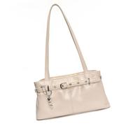 FIRSTXIU Borsa a tracolla da donna in poliuretano, elegante borsa sotto le ascelle, alla moda, con decorazione per l'uso quotidiano, bianco, Taglia unica