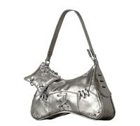 FIRSTXIU Borsa a tracolla da donna in stile retrò anni '90, alla moda, in pelle PU, borsa a tracolla elegante, Argento, Taglia unica