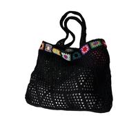 FIRSTXIU Borsa a tracolla da donna lavorata a maglia, borsa casual elegante per ascella, borsa da spiaggia alla moda, borsa da vacanza per viaggi e pendolari, Nero , Width 38x7xHeight 34cm