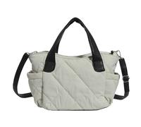 FIRSTXIU Borsa a tracolla in nylon trapuntato per donna borsa a tracolla casual borsa a tracolla con grande capacità per l'uso quotidiano, bianco, Taglia unica