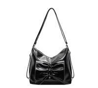 FIRSTXIU Borsa a tracolla in pelle PU Borse e borse di lusso per le donne elegante zaino coreano moda tendenza borsa a tracolla, Nero , Taglia unica