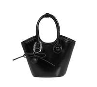 FIRSTXIU Borsa a tracolla in pelle PU di grande capacità borsa a tracolla vintage Handabg borse a tracolla con ciondolo alla moda per uso quotidiano, Nero , Taglia unica