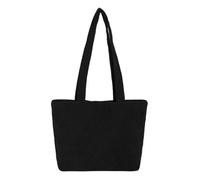 FIRSTXIU Borsa a tracolla in velluto a coste per le donne con cerniera grande capacità borsa shopper borsa ascellare pacchetto per lavoro viaggi scuola, Nero , 27*8*25cm