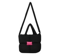 FIRSTXIU Borsa a tracolla leggera in nylon trapuntato con imbottitura morbida verso il basso per le donne borse a tracolla alla moda di grande capacità, Nero , Taglia unica