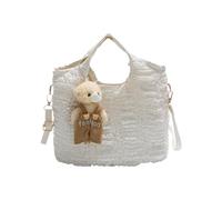 FIRSTXIU Borsa a tracolla moderna pieghettata impreziosita da fascino con scomparto ad accesso rapido, pratica borsa a tracolla per uso quotidiano, bianco, One Size