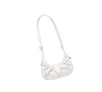 FIRSTXIU Borsa a tracolla multiuso testurizzata con tracolla regolabile pratica cartella per uso quotidiano borsa ascellare pieghettata, bianco, One Size