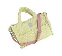 FIRSTXIU Borsa a tracolla trapuntata per studenti e pendolari, pratica borsa a tracolla con grande capacità e tasche multiple, Giallo, 37x14.5x26cm