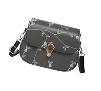 FIRSTXIU Borsa da donna Borsa a tracolla alla moda Stile cinese Crossbody Incontri Messaggeri con fiori in pizzo per donne di tutti i giorni Spalla a tracolla quadrata piccola moda quadrata, Nero