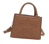 FIRSTXIU Borsa da donna Borsa a tracolla di grande capacità Borsa a tracolla Casual Crossbody Piccola Piazza PU Pelle Messaggeri Donna Stella in rilievo Crossbody Top Handle Elegante Spalla, cachi