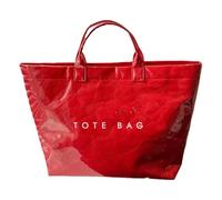 FIRSTXIU Borsa da donna con manico superiore in PVC di grande capacità con elegante stampa a forma di lettera borsa in carta kraft per ufficio e uso quotidiano, Rosso, Taglia unica