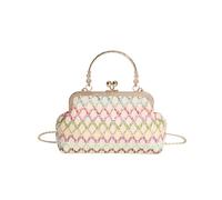 FIRSTXIU Borsa da donna con manico superiore in tessuto colorato, elegante borsa con interni spaziosi, adatta per shopping e viaggi per ragazze, Caldo, Reference image information