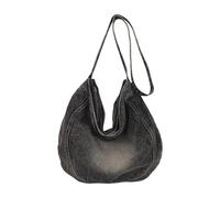 FIRSTXIU Borsa da donna Denims Borsa a tracolla Shopping Studenti Scuola Retrò Messaggeri Grande Capacità Spalla Donne Denims Spalla Studenti Scuola Grande Capacità Crossbody, Nero , One Size