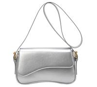 FIRSTXIU Borsa da donna in pelle PU borsa a tracolla piccola borsa a tracolla borsa per la spesa semplice borsa alla moda messenger borsa per tutti i giorni, Argento, Taglia unica