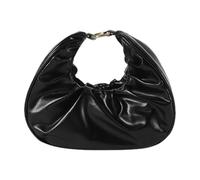 FIRSTXIU Borsa da sera contemporanea in tessuto PU interno spazioso confortevole borsa casual con manico superiore borsa elegante per tutti i giorni borsa leggera piegata nuvola borsa, Nero , One Size