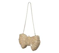 FIRSTXIU Borsa da sera di lusso con cinturino a catena in lega con fiocchi a farfalla borsa a tracolla borsa da pranzo per le donne, Champagne, Taglia unica