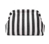 FIRSTXIU Borsa da sera in tessuto all'uncinetto da spiaggia per donne e ragazze borse per gnocchi a contrasto colori borsa da sera, Nero , Taglia unica