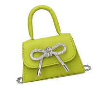 FIRSTXIU Bowknot Disegni Piccola Borsa Moda Tinta Unita Crossbody Borse In Pelle PU Flap Square Shoulder Bag per le Donne, Verde, Taglia unica