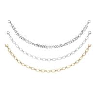 FIRSTXIU Braccialetti, 3 pezzi alla moda turchesi cappelli catene perle e maglie metalliche, ciondoli portatili per eleganti accessori per feste