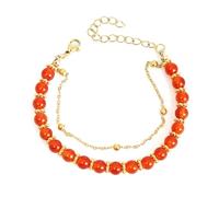 FIRSTXIU Braccialetti, eleganti e regolabili con perline in pietra naturale, accessorio da donna con pietre naturali calmanti
