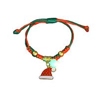 FIRSTXIU Braccialetti, fatti a mano, braccialetto natalizio intrecciato con perline, braccialetto regolabile dell'amicizia per coppie, gioielli regalo