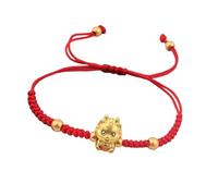 FIRSTXIU Braccialetti regolabili in corda rossa, braccialetti cinesi a forma di drago, gioielli eleganti per donne e ragazze