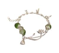 FIRSTXIU Bracciali, braccialetto segmento bambù con disegni in bambù naturale e intricate incisioni foglia per le donne cercano stili unici