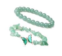 FIRSTXIU Bracciali, eleganti gioielli da polso con perline di cristallo farfalla braccialetto pietra naturale perline catena accessorio per donne